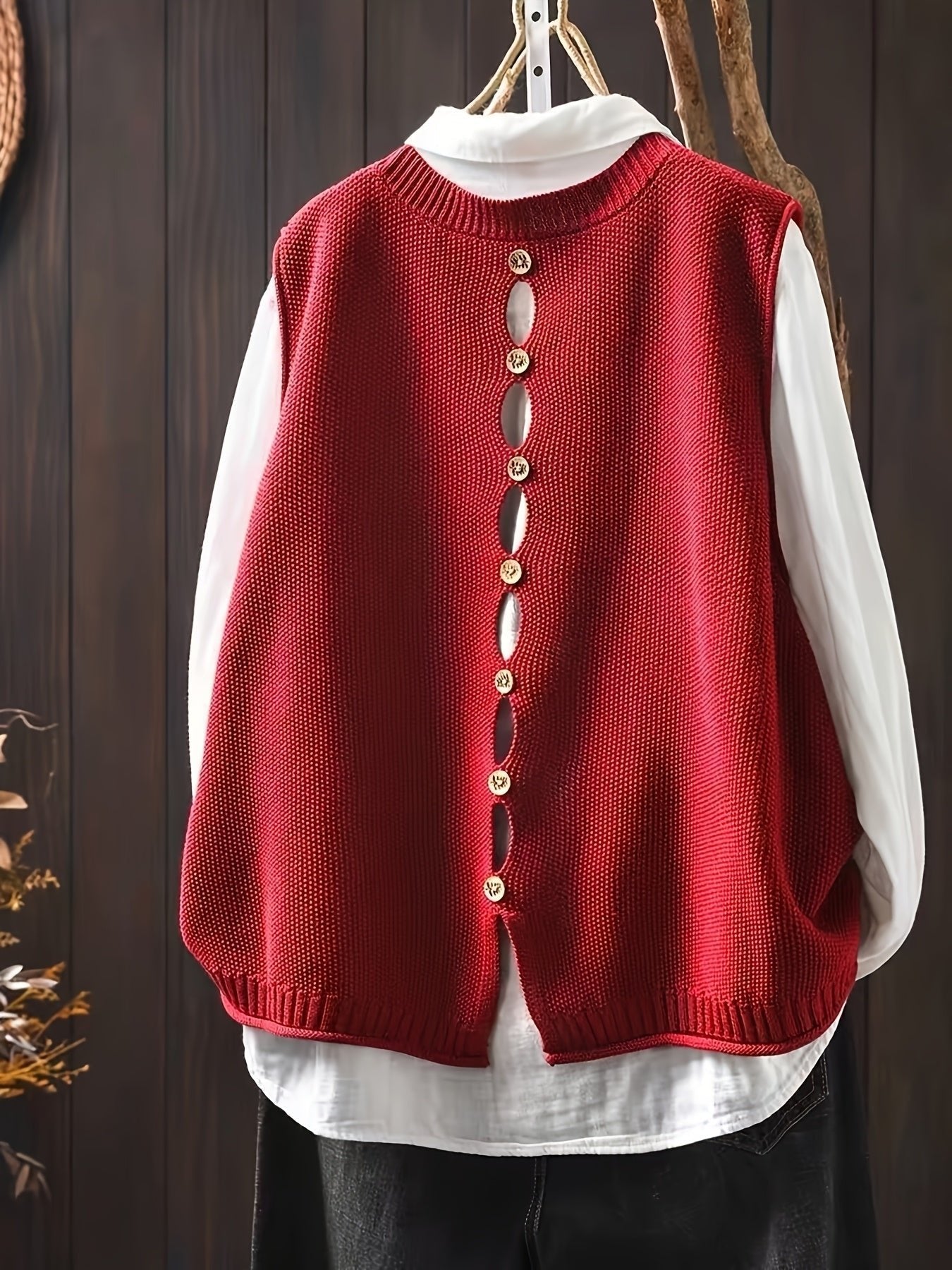 Cardigan Sleeveless Knitted Vest V-Neck Layering