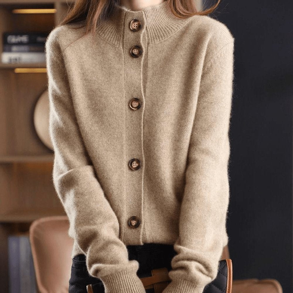 Cardigan Women's Cashmere Button Front Long Sleeve