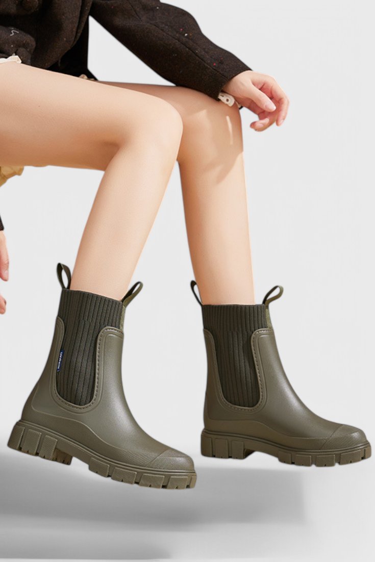 Chelsea Boots Waterproof Ankle Elastic Side Panel