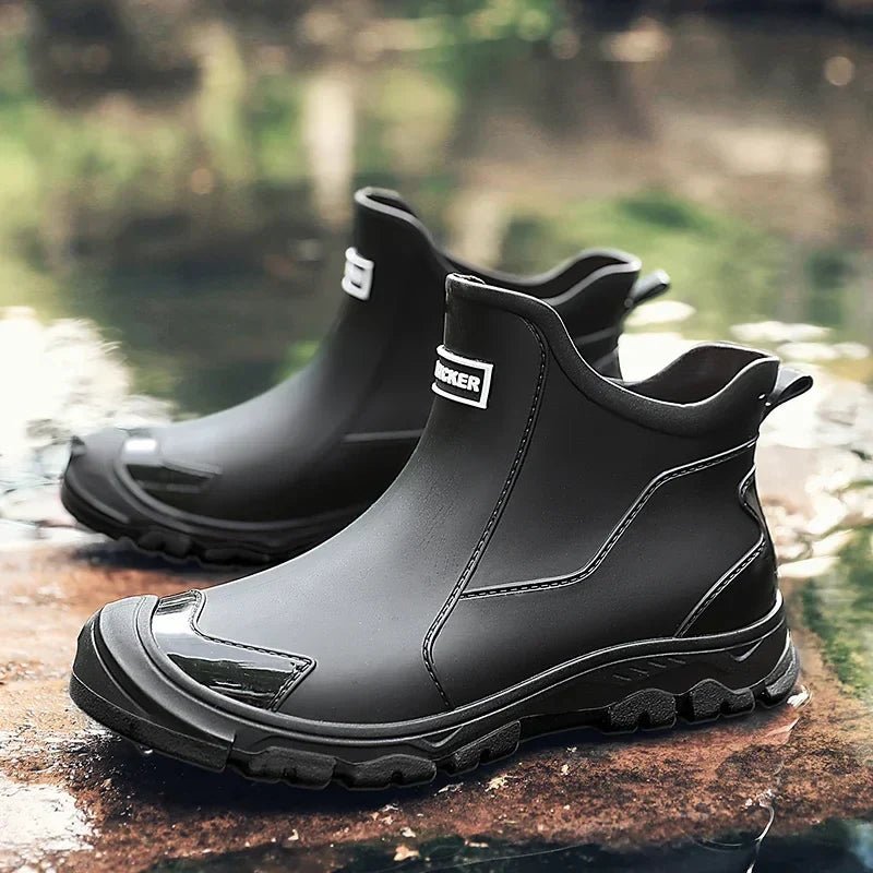 Chelsea Boots Waterproof Ankle Rain Slip-On Outdoor - Black