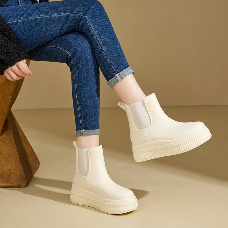 Chelsea Boots Women's Waterproof Platform Rain Ankle