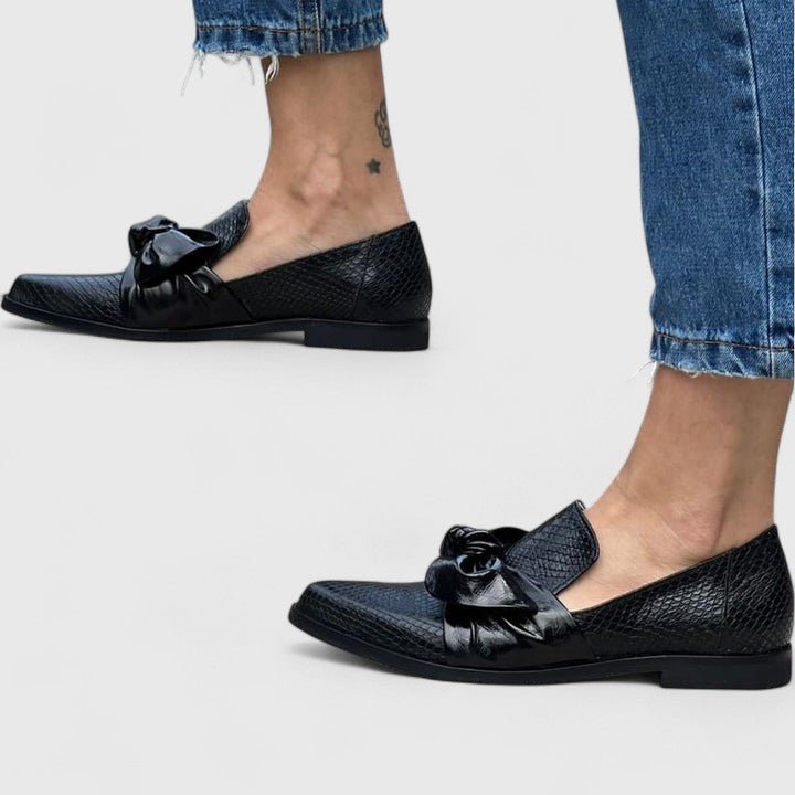 Loafers Women's Bow Detail Slip-On Textured Comfort