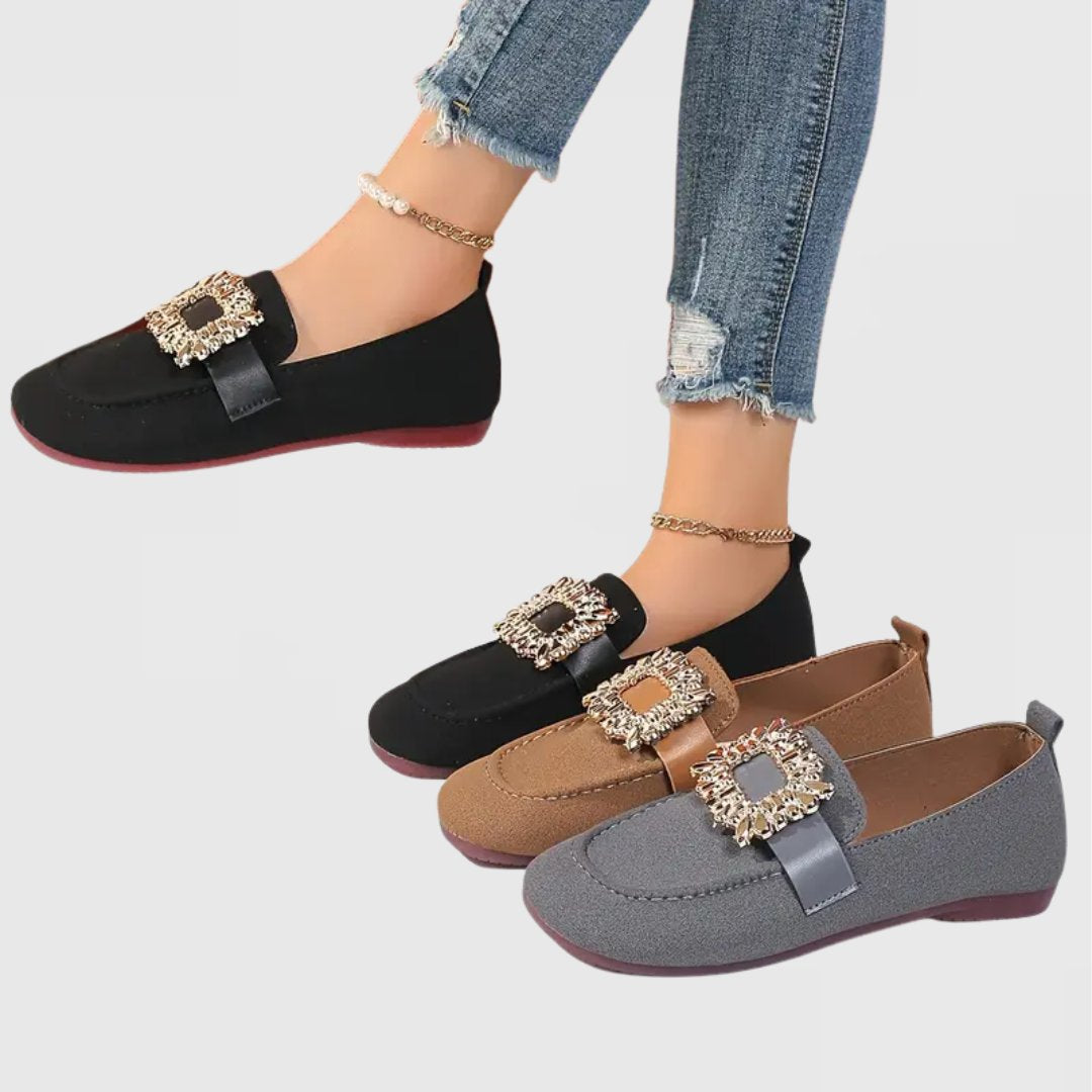 Loafers Women's Orthopedic Slip-On Crystal Embellished