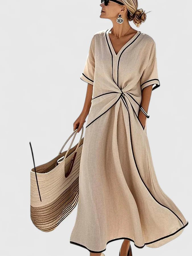 Maxi Wrap Dress V-Neck Twist Front Lightweight Summer