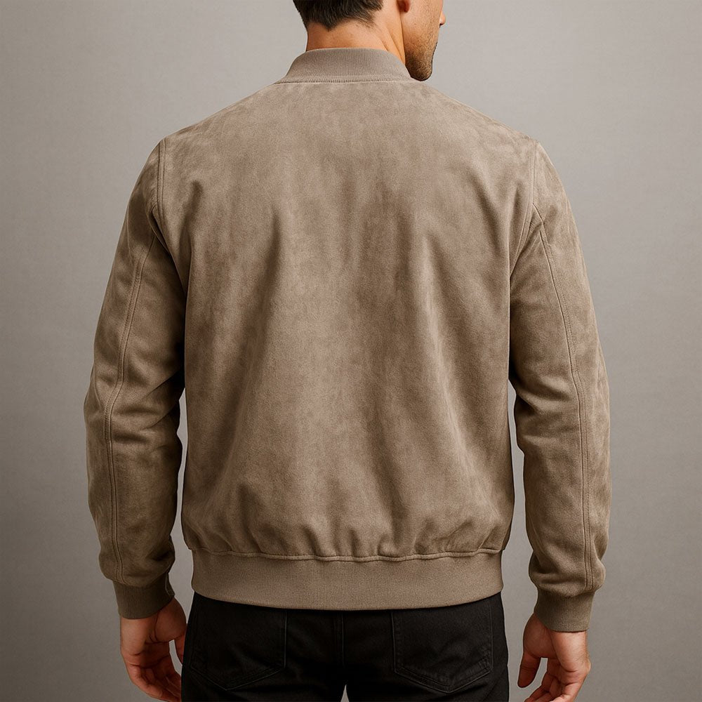 Men's Bomber Jacket Zip Up Ribbed Cuffs Casual