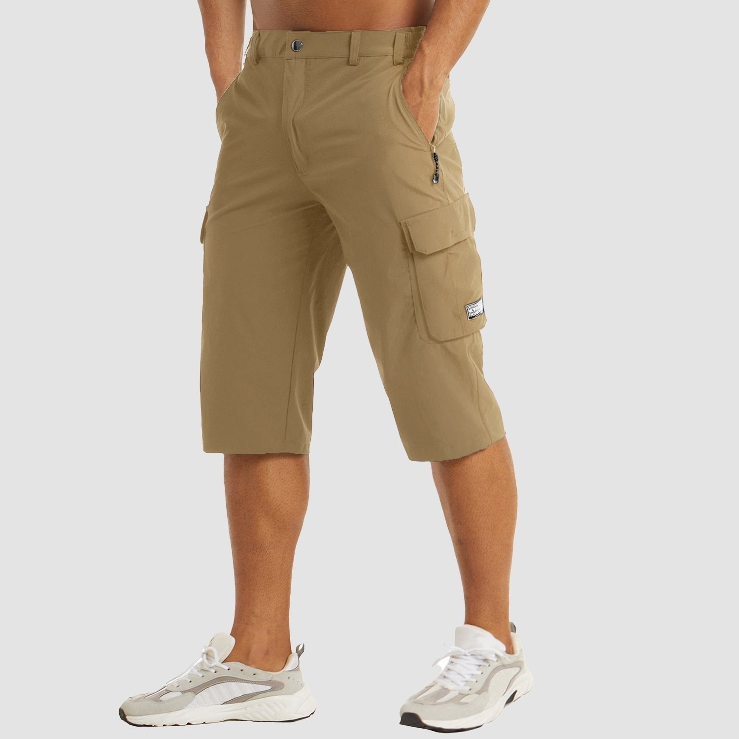 Men's Cargo Shorts Knee Length Multi Pocket Casual - Khaki