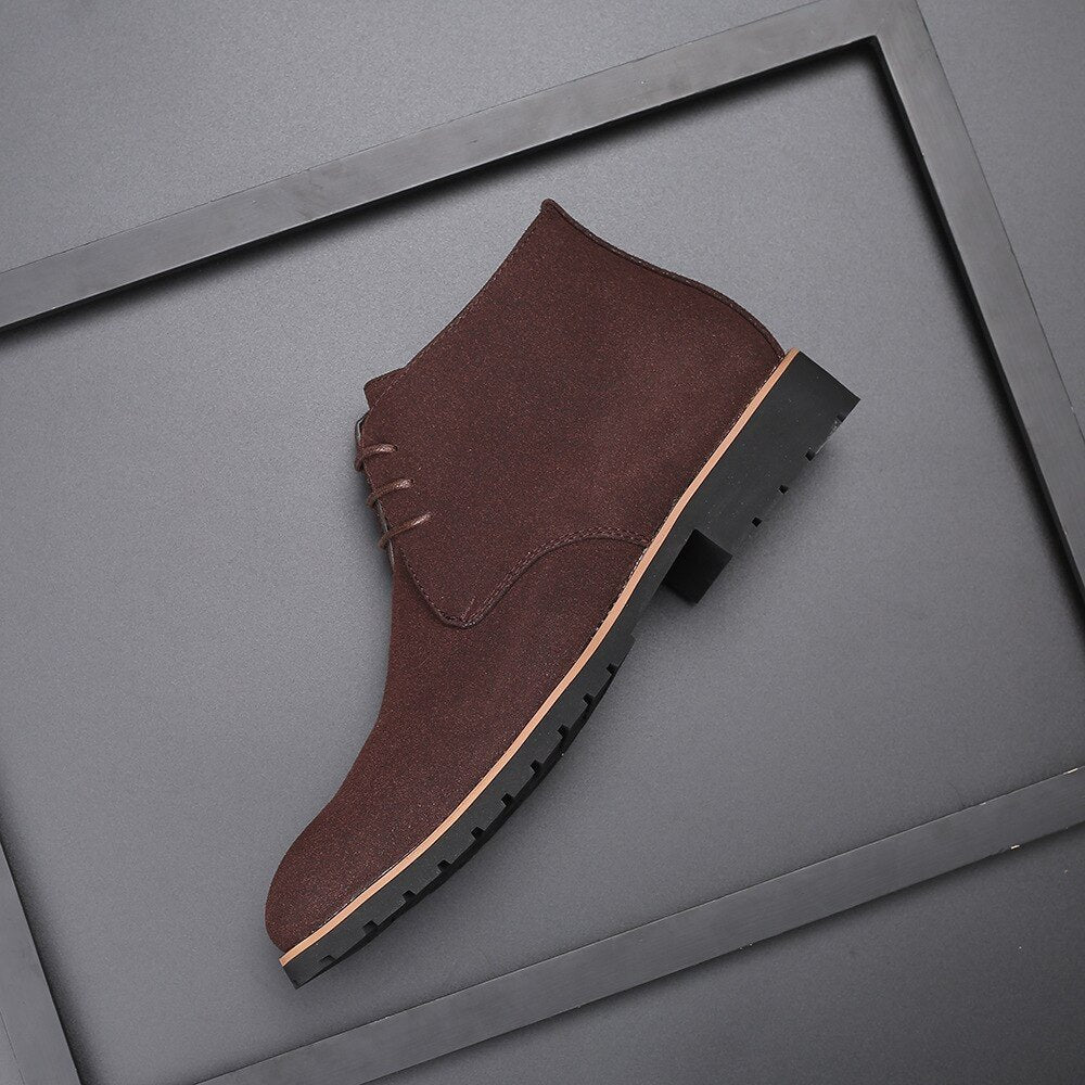 Men's Casual Suede Ankle Boots - Brown