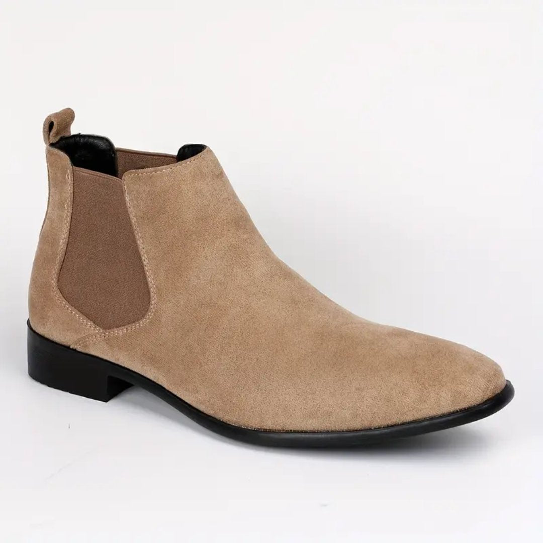 Men's Chelsea Boots Suede Ankle Elastic Side Panels