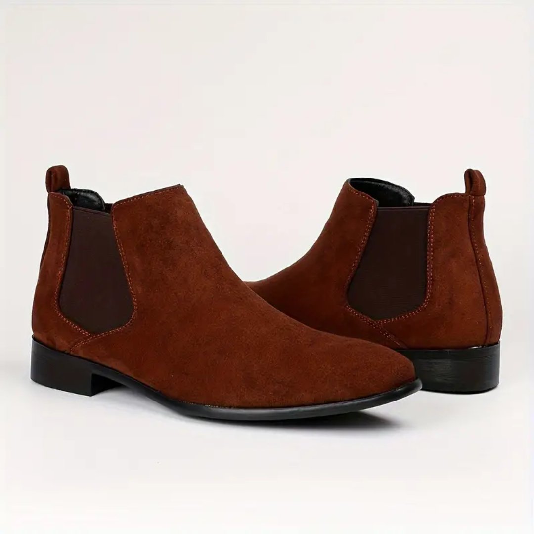 Men's Chelsea Boots Suede Ankle Elastic Side Panels