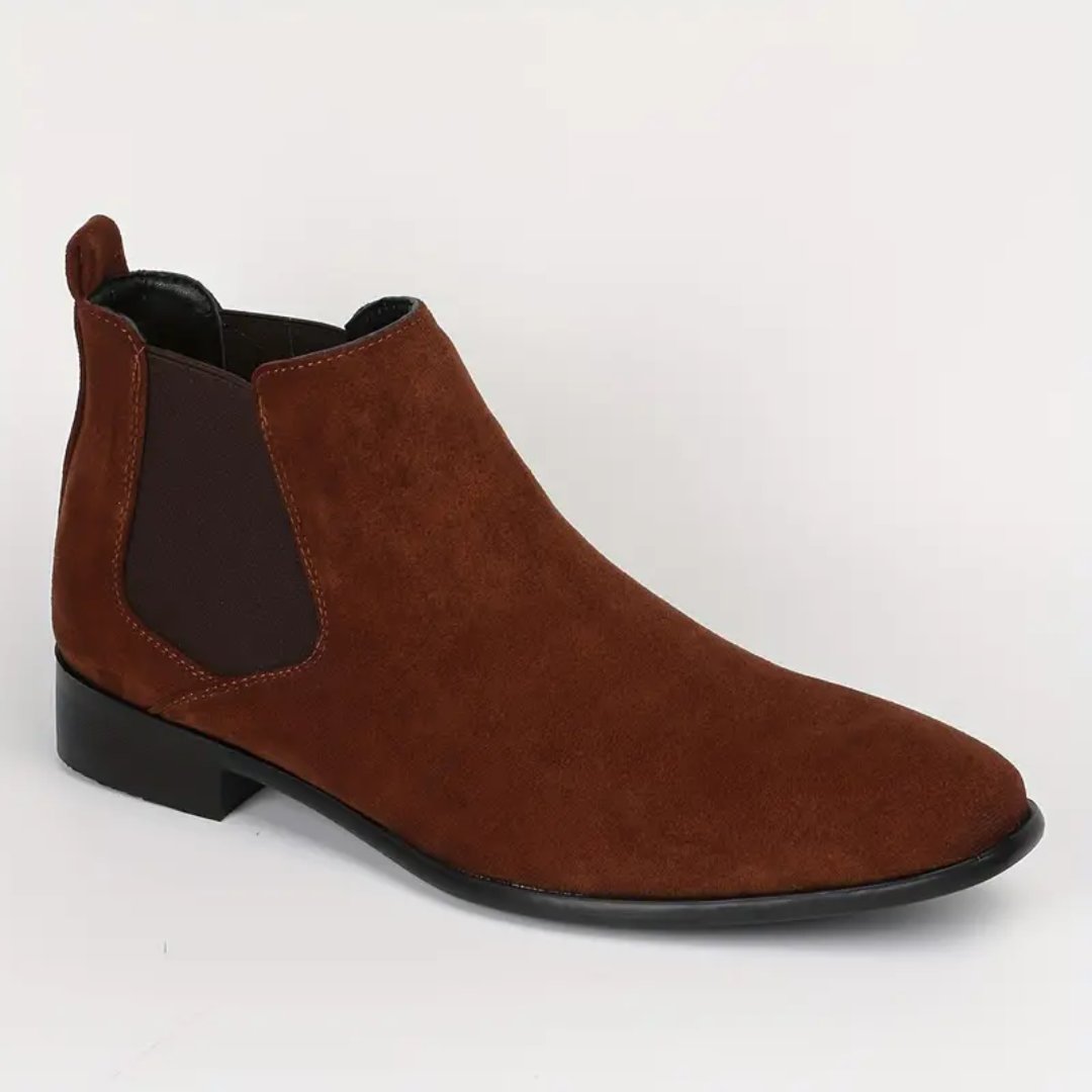 Men's Chelsea Boots Suede Ankle Elastic Side Panels