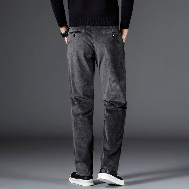 Men's Corduroy Trousers Medium Waist Straight Leg