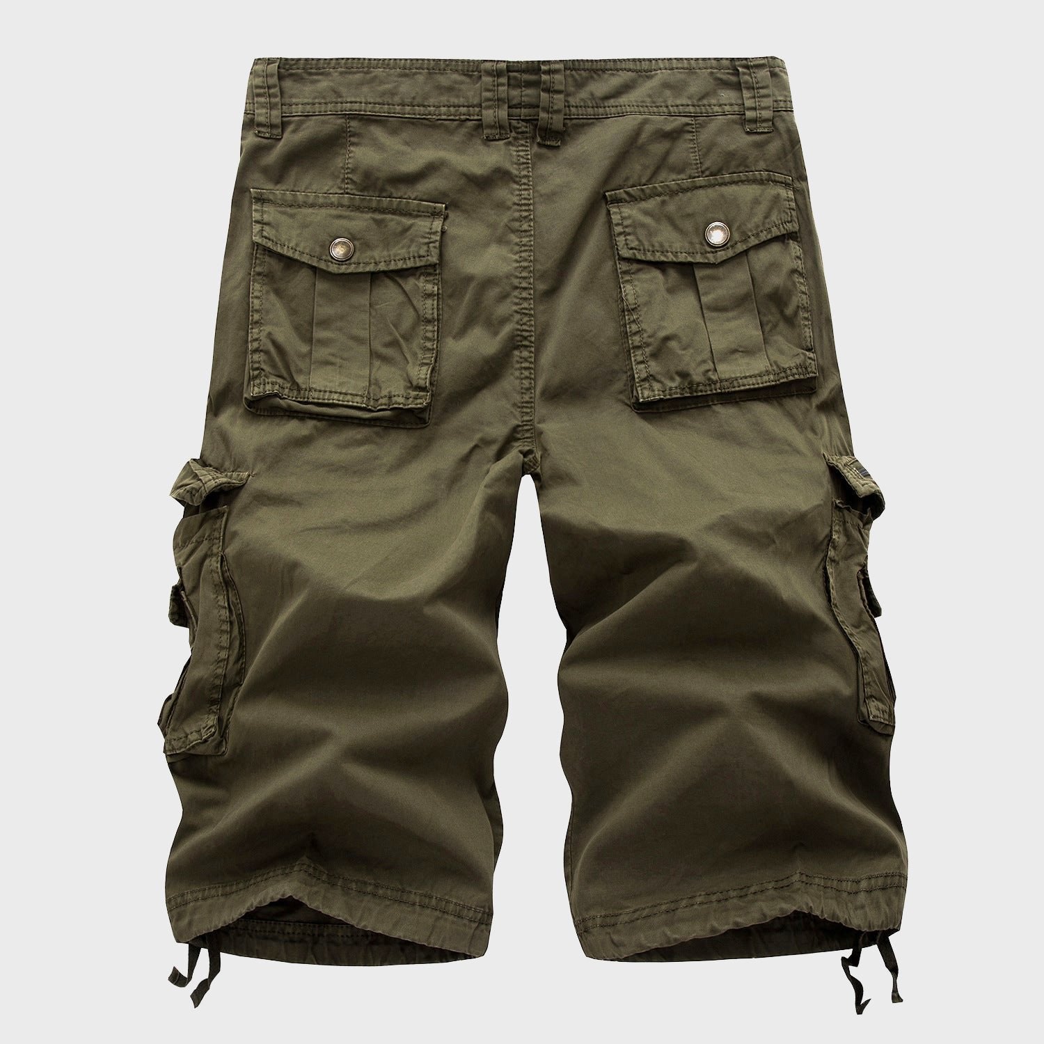 Men's Cotton Blend Multi-Pocket Drawstring Cargo Shorts