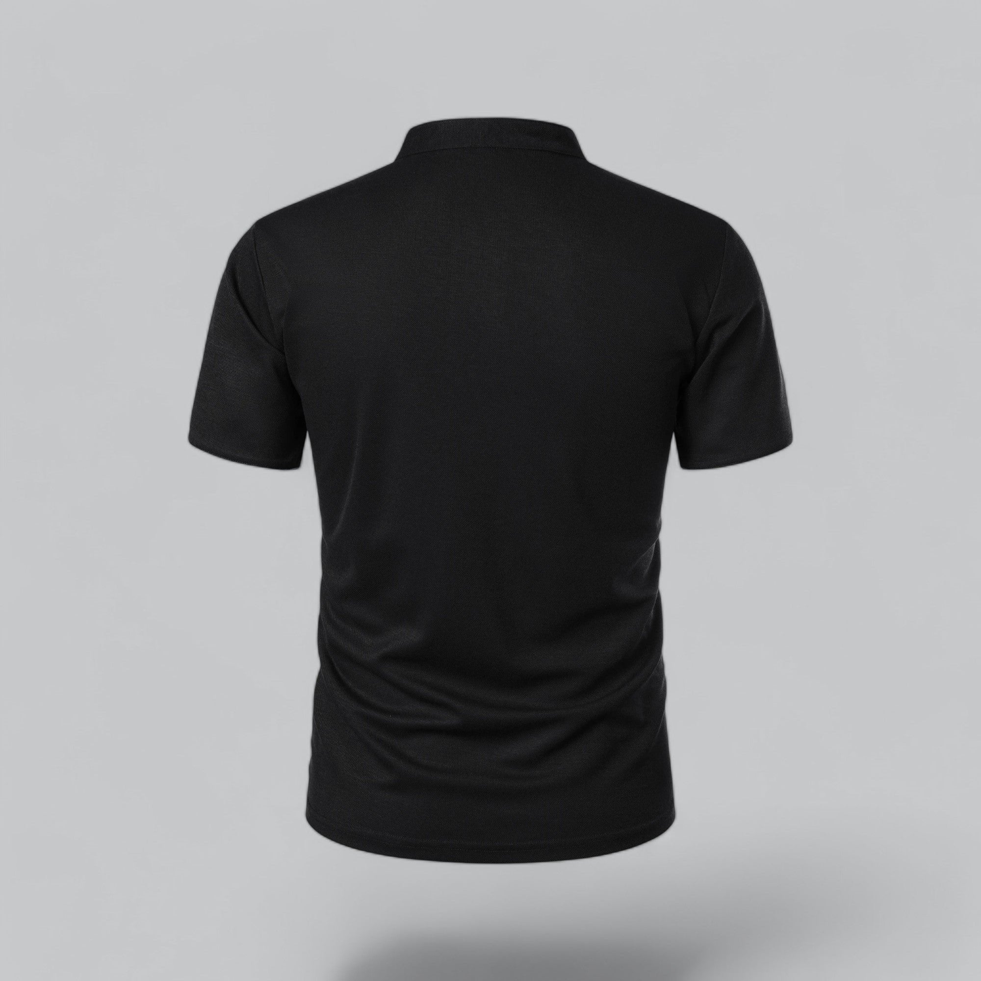 Men's Cotton Mandarin Collar Three-Button Polo Shirt