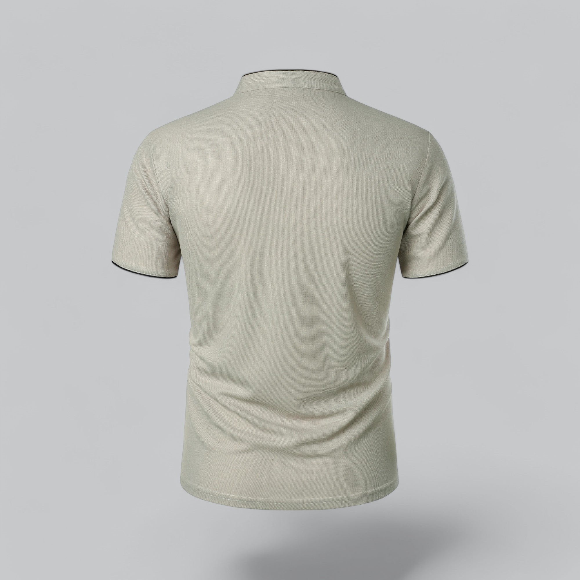 Men's Cotton Mandarin Collar Three-Button Polo Shirt