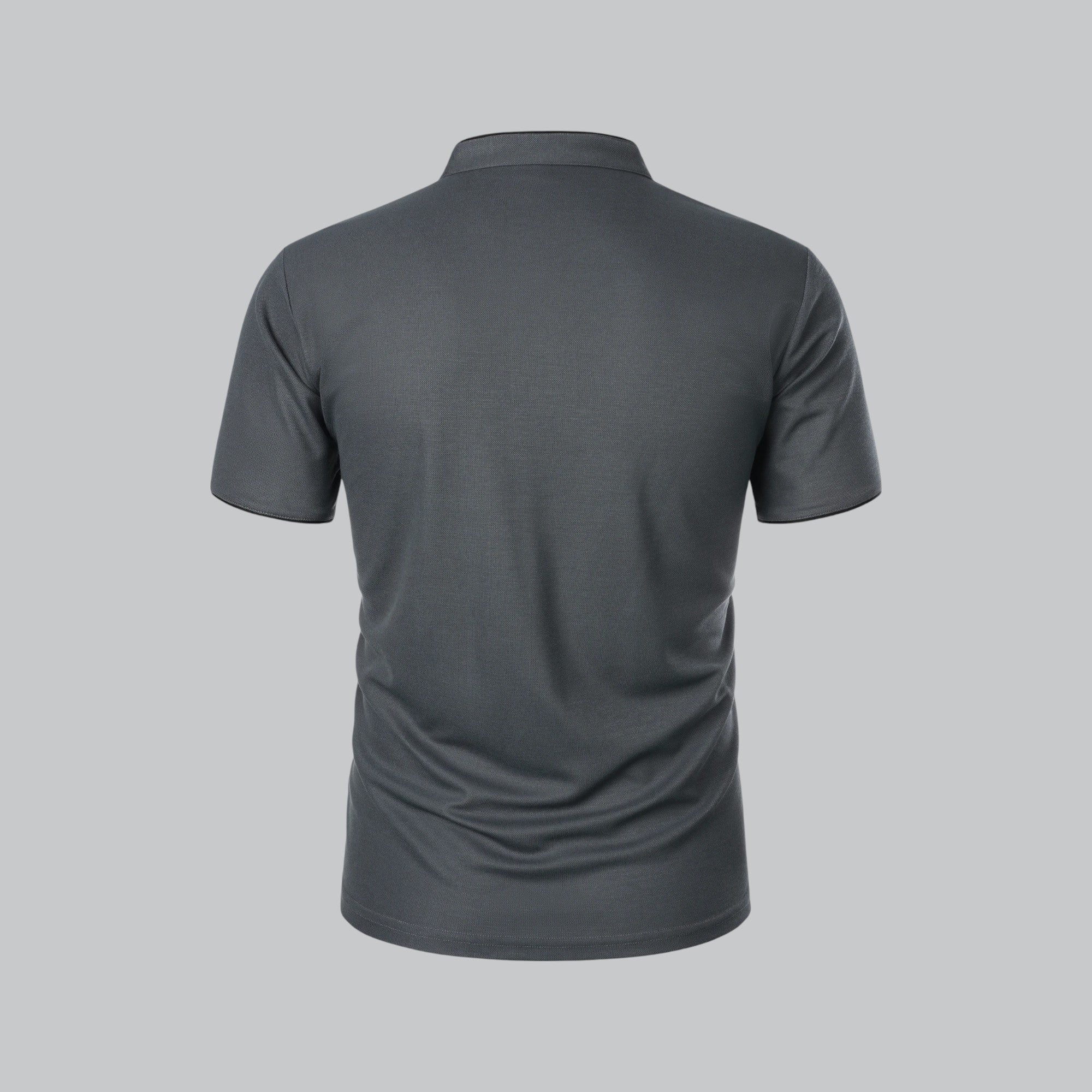 Men's Cotton Mandarin Collar Three-Button Polo Shirt