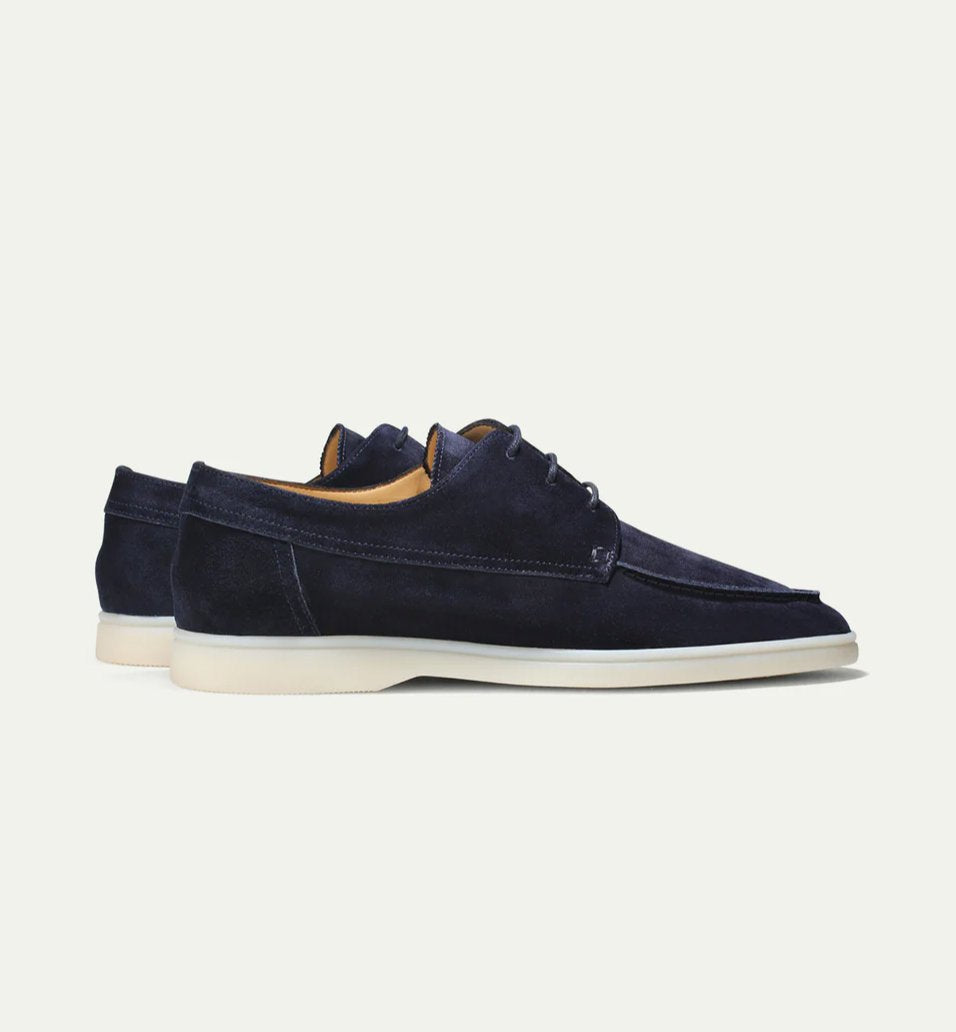Men's Lace-Up Casual Loafers Suede Walking Shoes Comfort