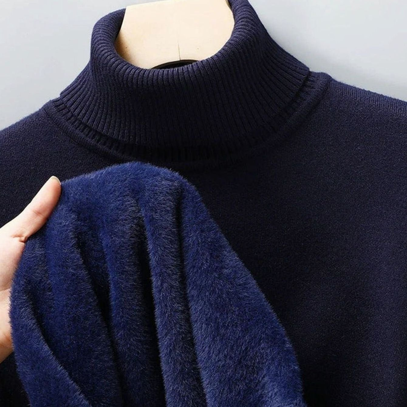 Men's Merino Wool Lightweight Sweater Slim Turtleneck Pullover