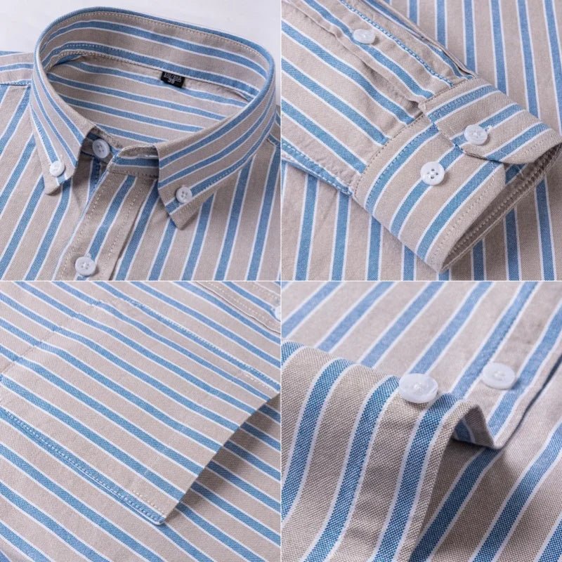 Men's Oxford Button Down Shirt Long Sleeve Cotton