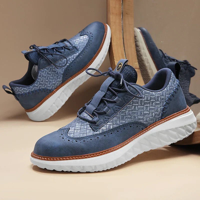 Men's Platform Walking Sneakers Lace Up Textured Design