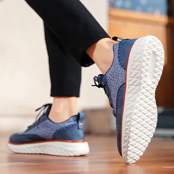 Men's Platform Walking Sneakers Lace Up Textured Design