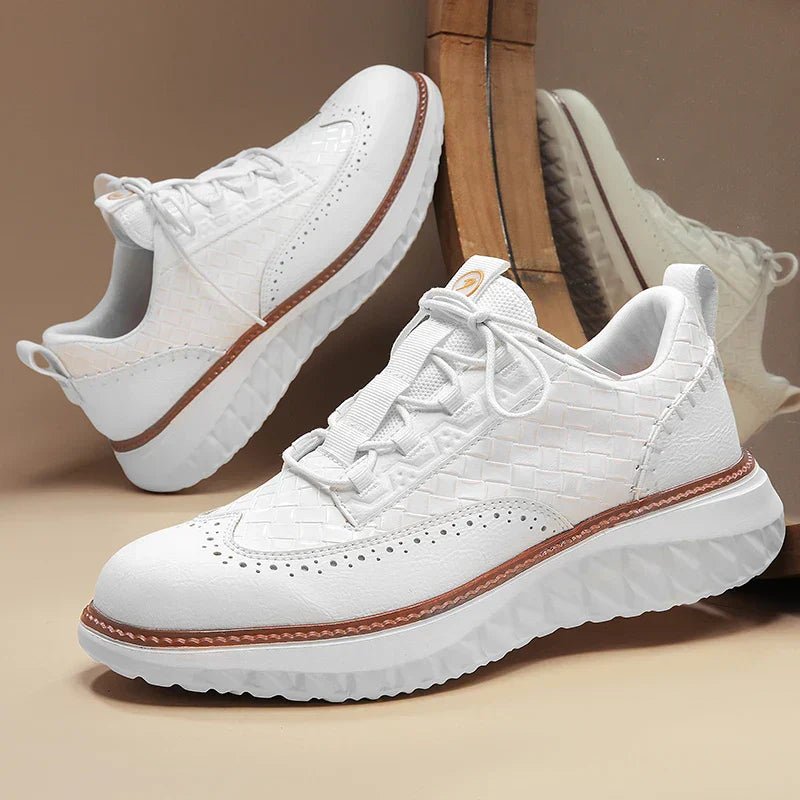 Men's Platform Walking Sneakers Lace Up Textured Design