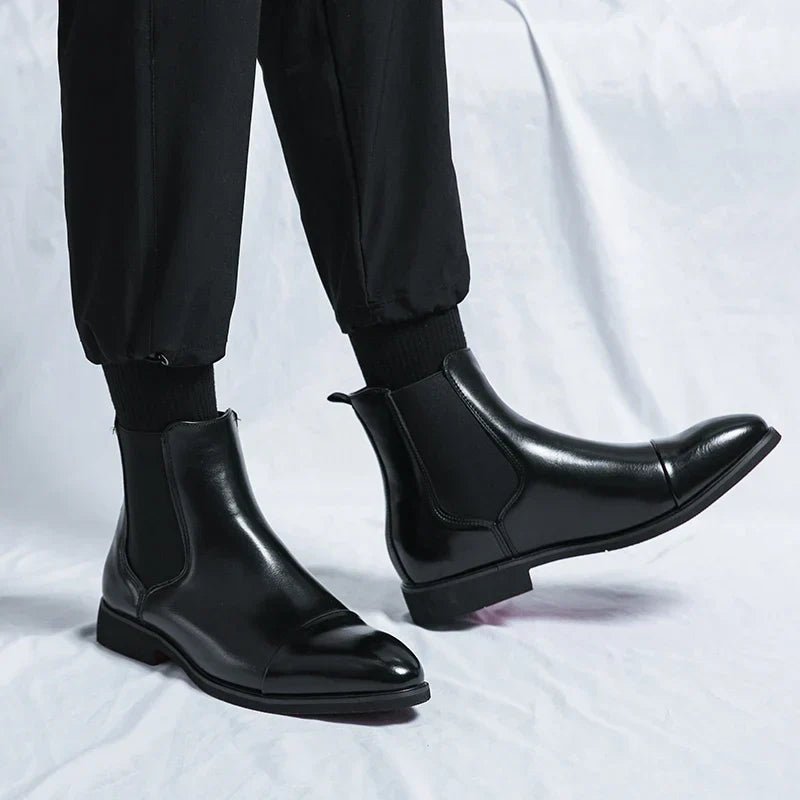Men's Premium Leather Chelsea Slip-On Ankle Boots