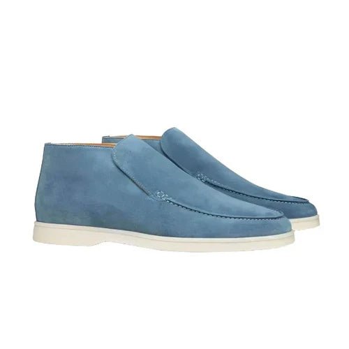 Men's Suede Chukka Boots Slip-On Desert Style Comfort - Ocean