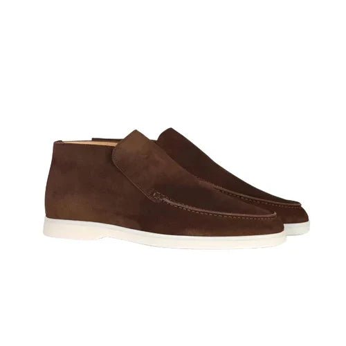 Men's Suede Chukka Boots Slip-On Desert Style Comfort - Brown