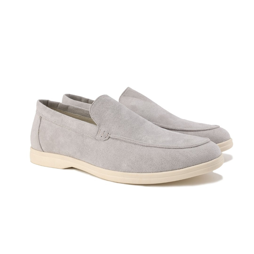 Men's Suede Loafers Slip-On Casual Comfort Shoes - Gray