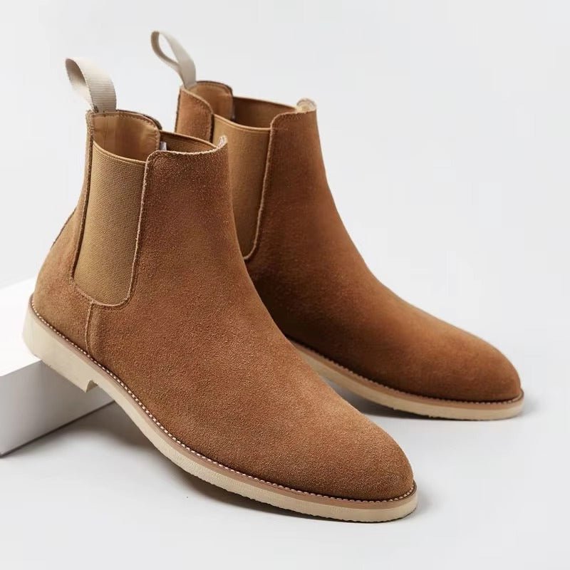 Men's Suede Slip-On Chelsea Ankle Boots