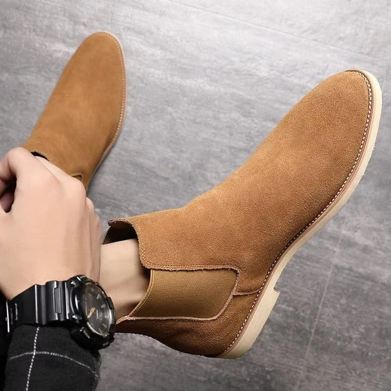 Men's Suede Slip-On Chelsea Ankle Boots