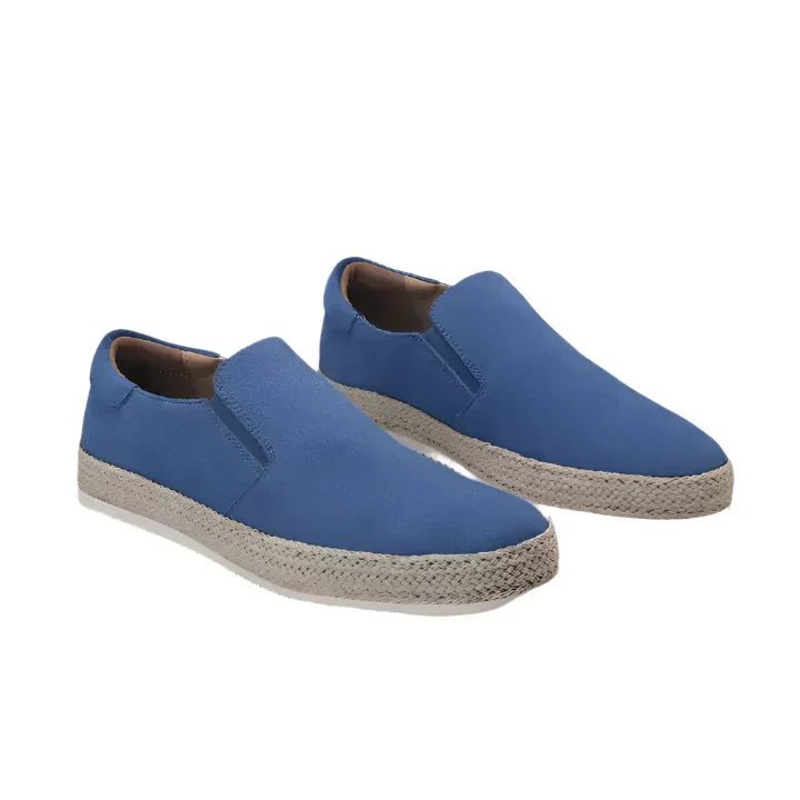 Men's Suede Slip-On Shoes Espadrille Sole Casual - Blue