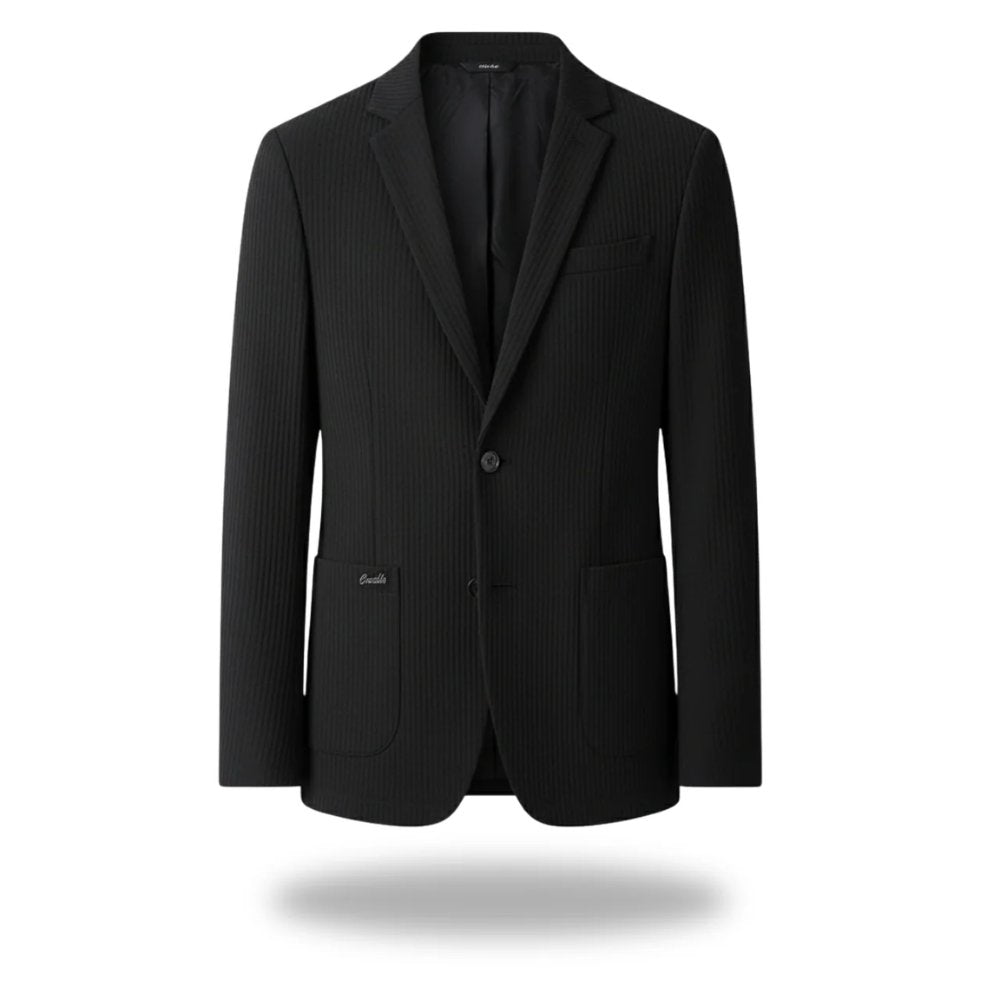 Men's Tailored Blazer Classic Fit Cotton Polyester - Black
