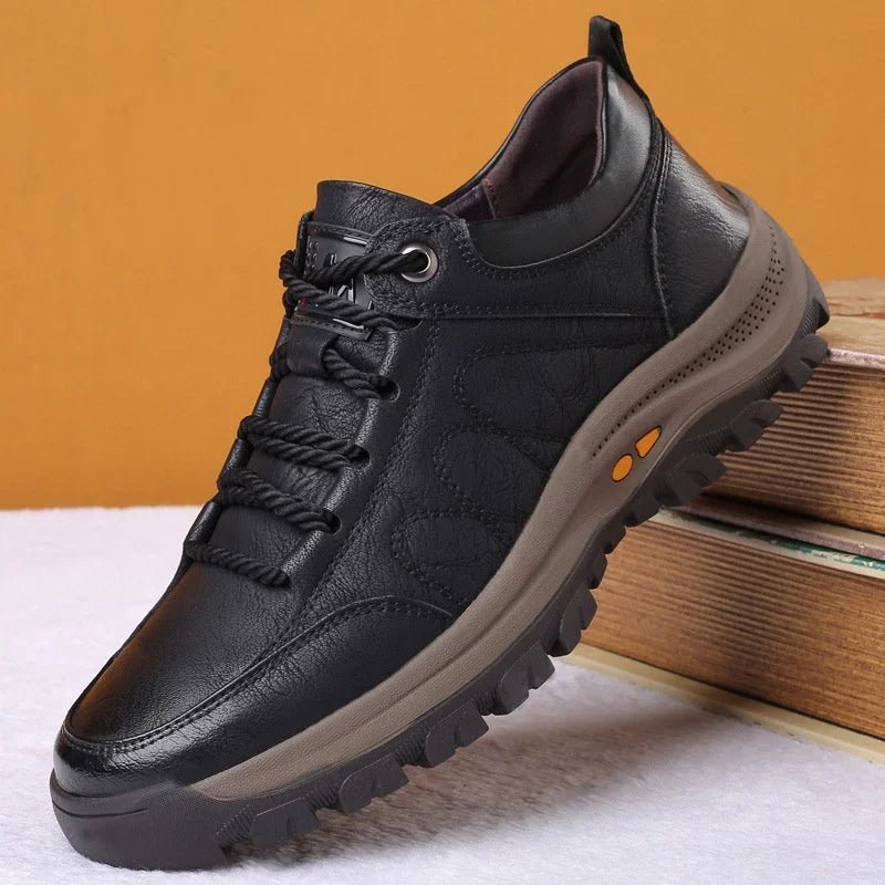 Men's Work Boots Leather Lace-Up Casual Safety Shoes