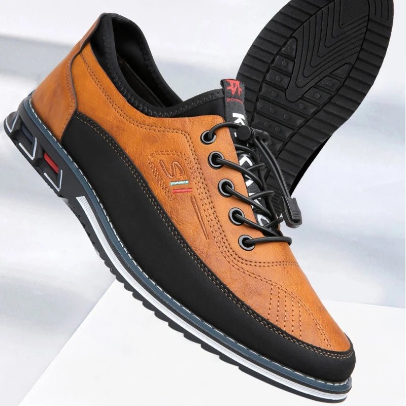 Men's Work Boots Leather Oxford Lace-Up Casual