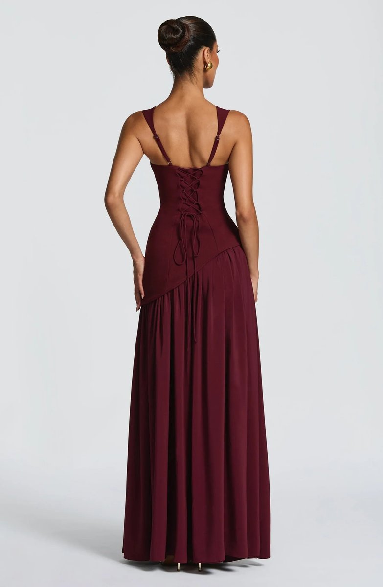 Mother of the Bride Dress Sleeveless Corseted A-Line Maxi Gown Side Slit