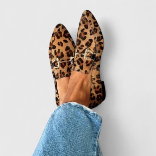 Orthopedic Loafers Pointed Toe Leopard Print Slip-On - Leopard