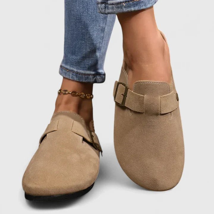 Orthopedic Loafers Slip-On Comfort Buckle Flats - Mocha