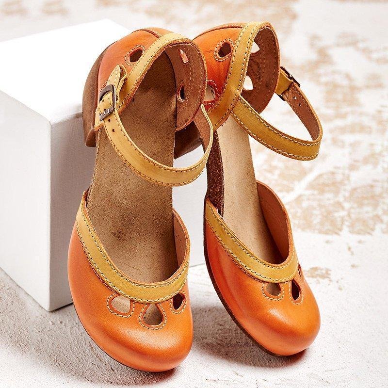 Orthopedic T-Bar Sandals Low Heel Arch Support Comfort