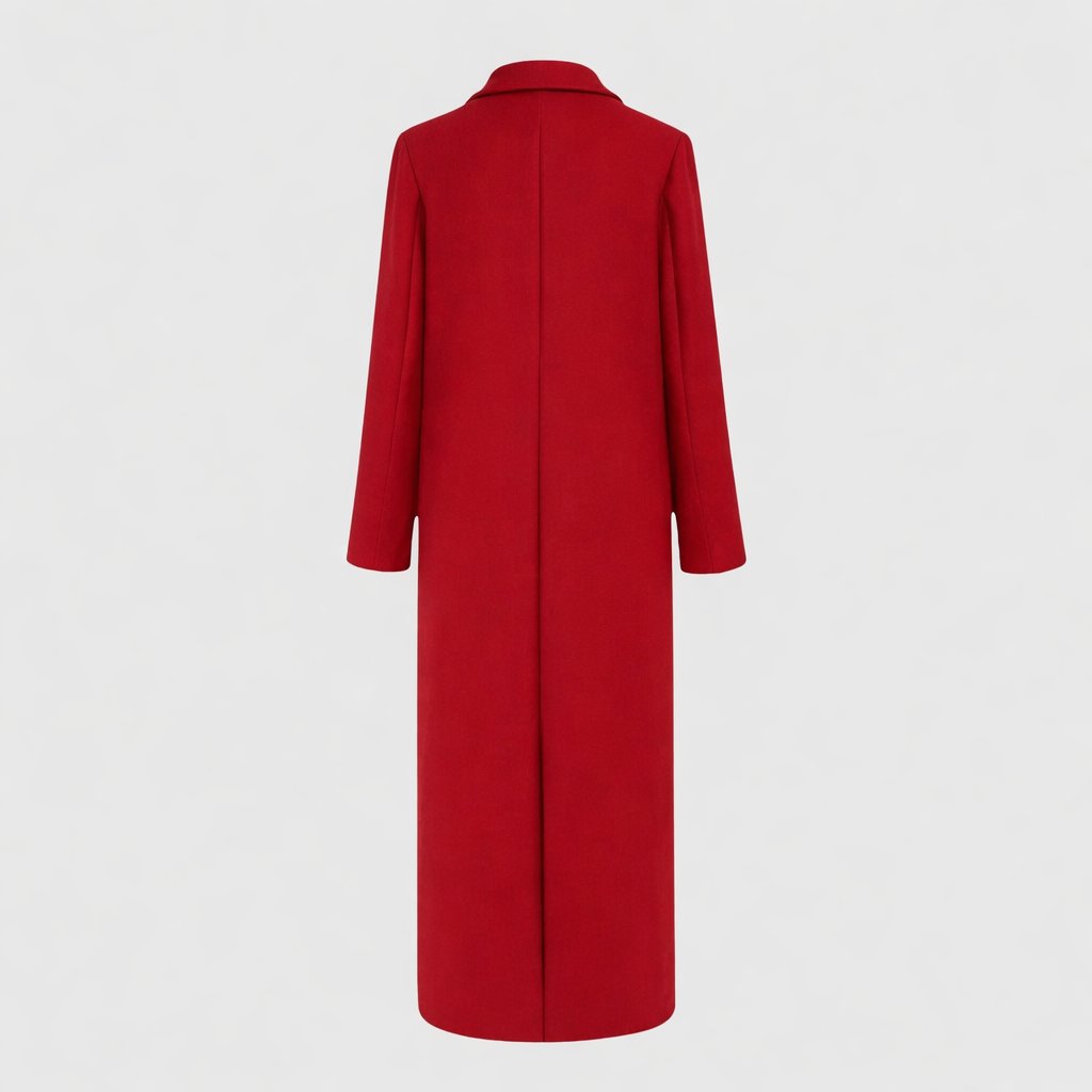 Trench Coat Longline Winter Double Breasted Black