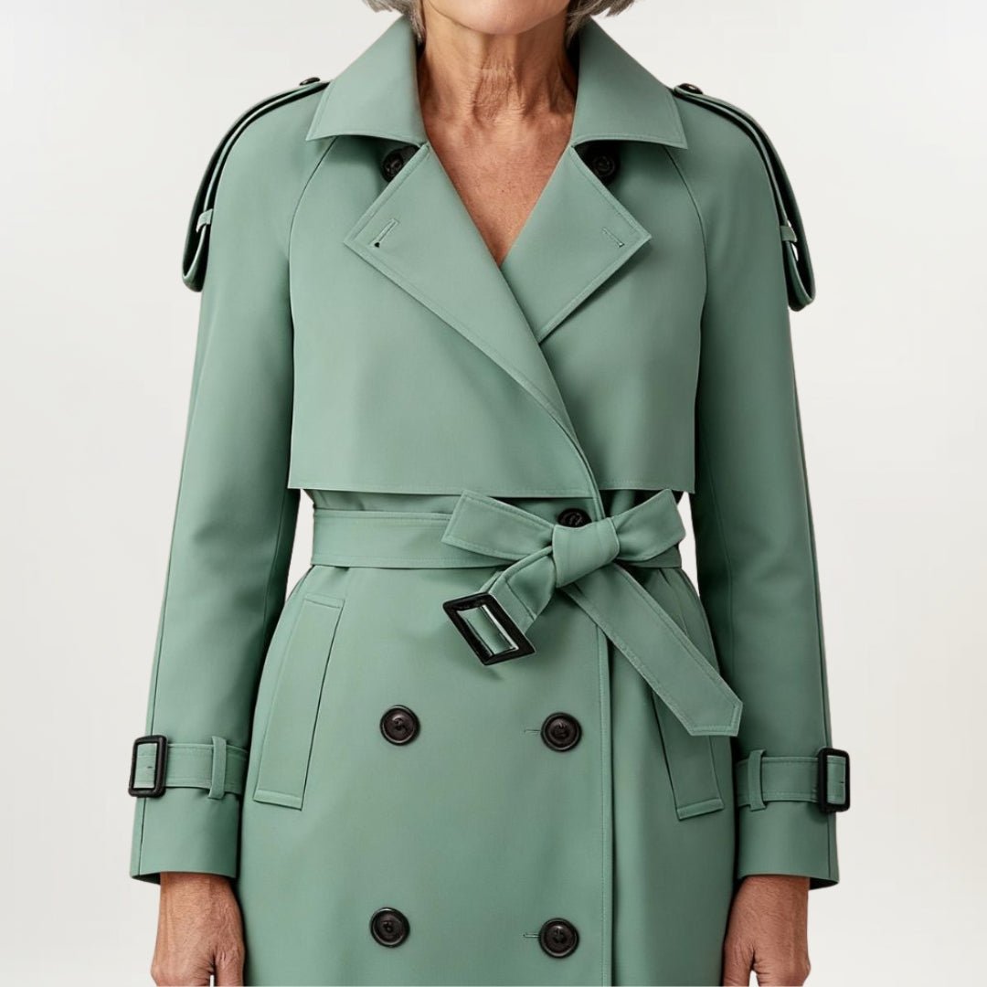 Trench Coat Women's Longline Double Breasted Belted