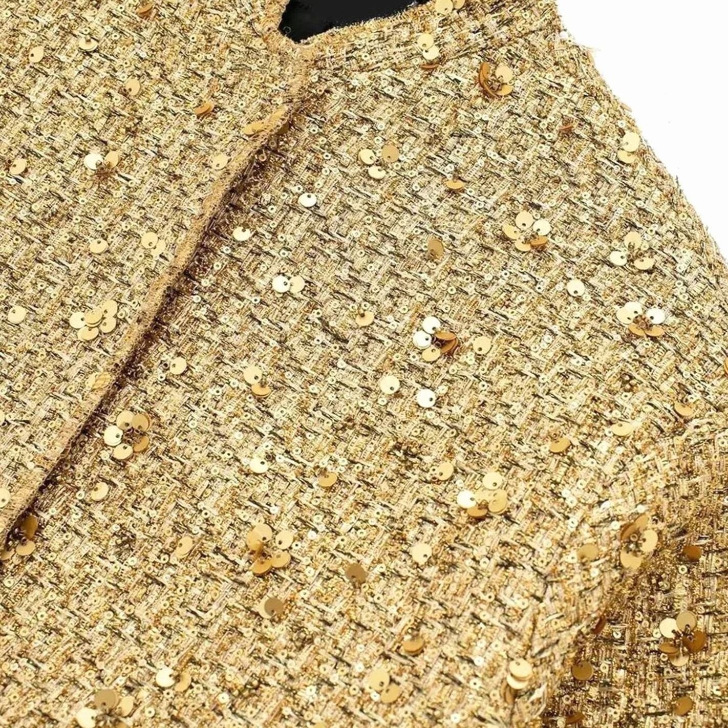 Women's City Chic Sequin Tweed Blazer Jacket