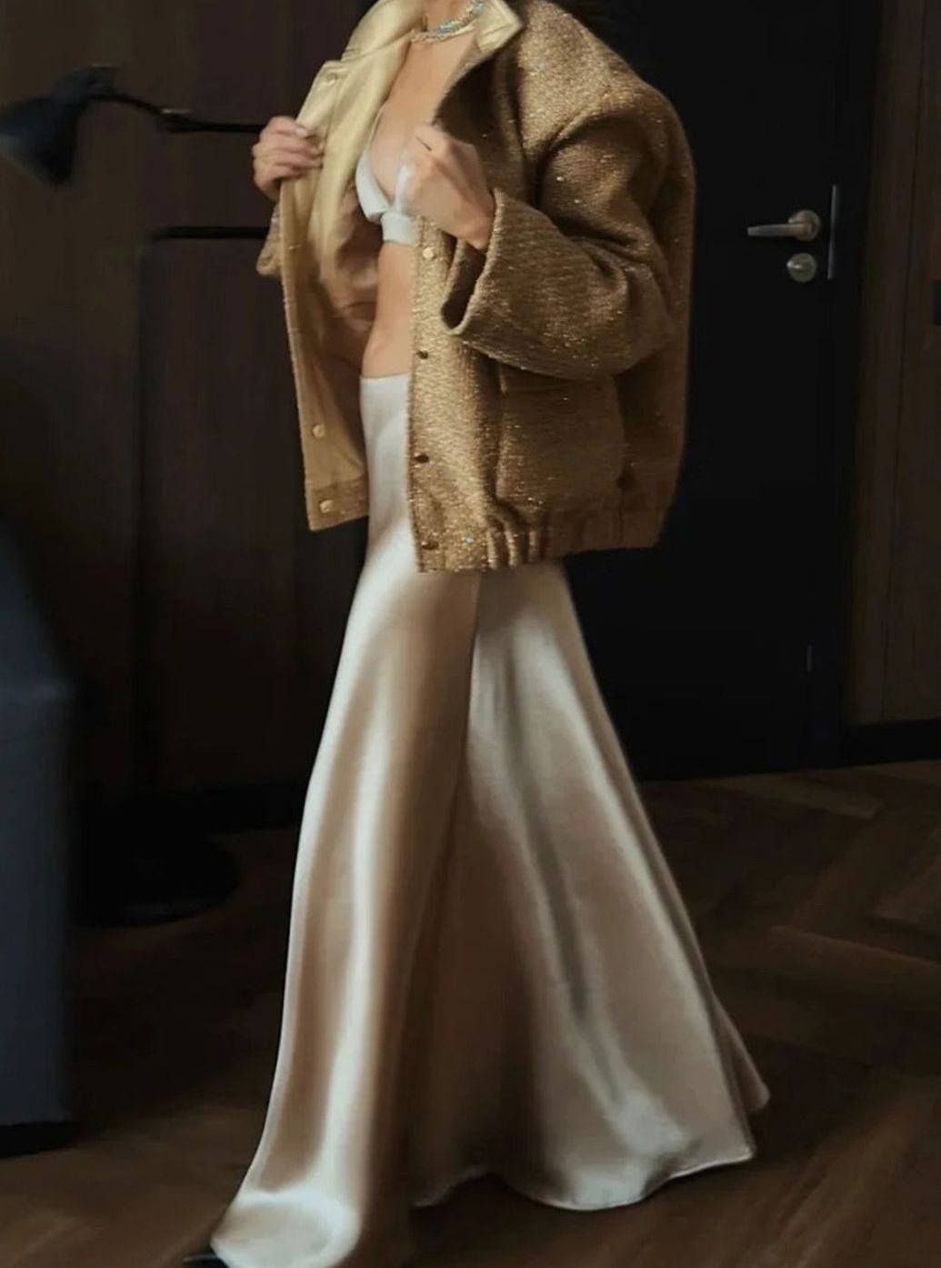 Women's City Chic Sequin Tweed Blazer Jacket