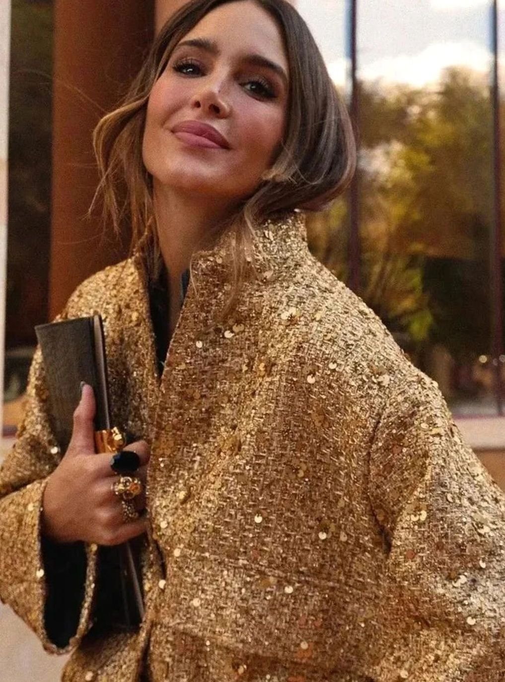 Women's City Chic Sequin Tweed Blazer Jacket