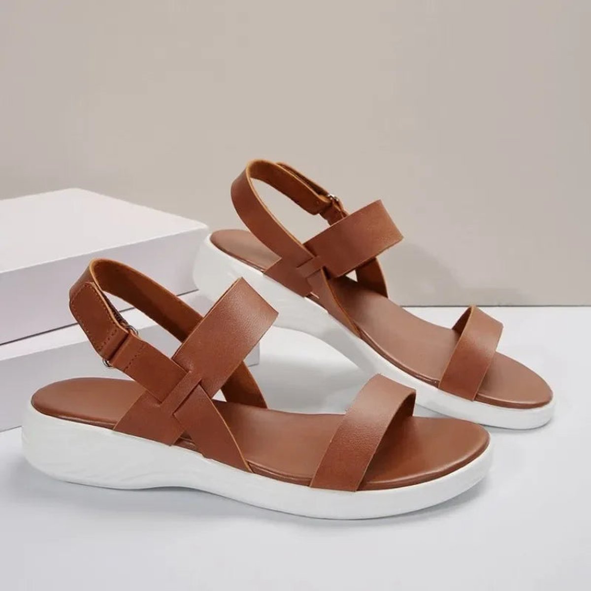 Women's Comfort Sandals Open Toe Adjustable Buckle Flatform