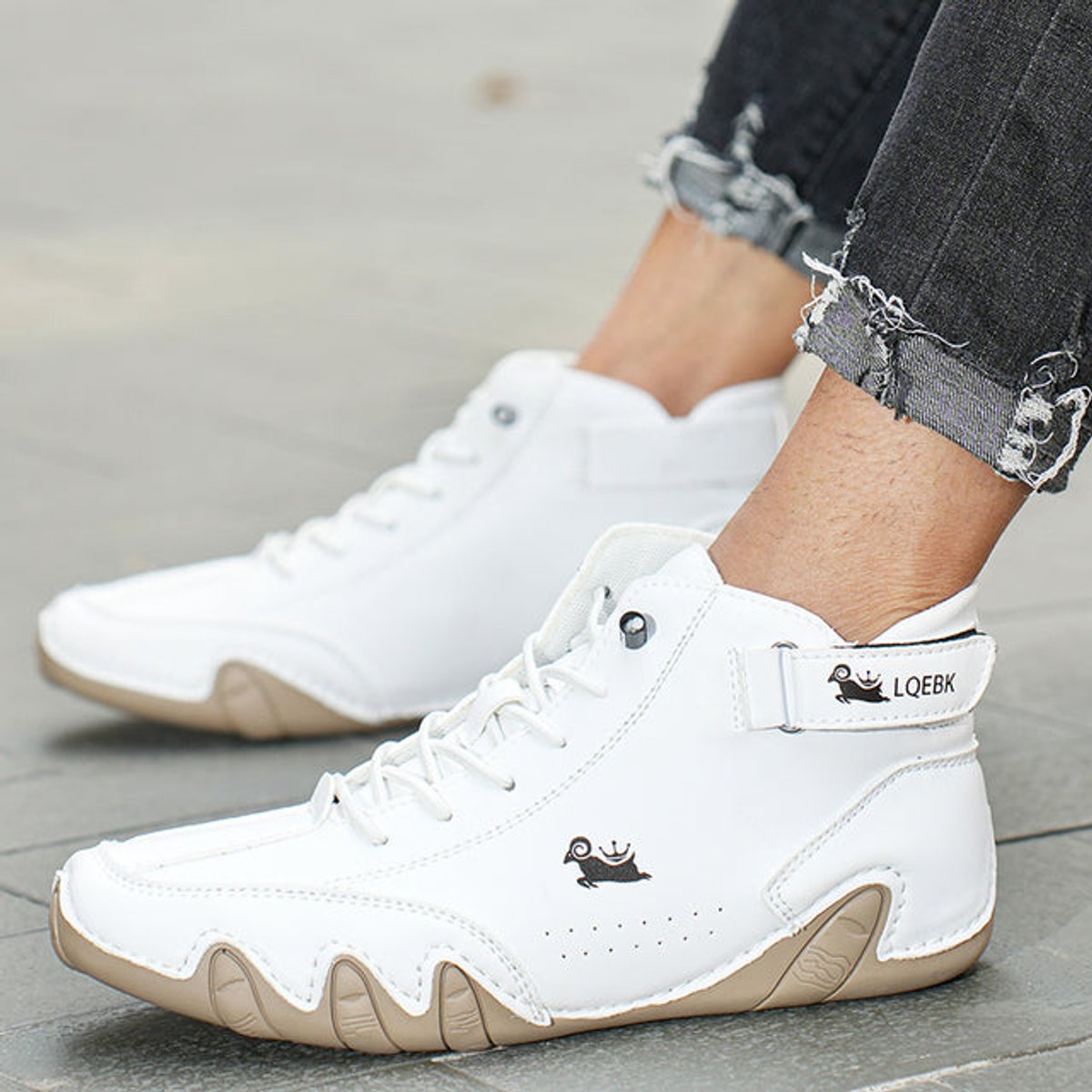 Women's Comfort Sneakers Lace-Up Leather Ankle Boots