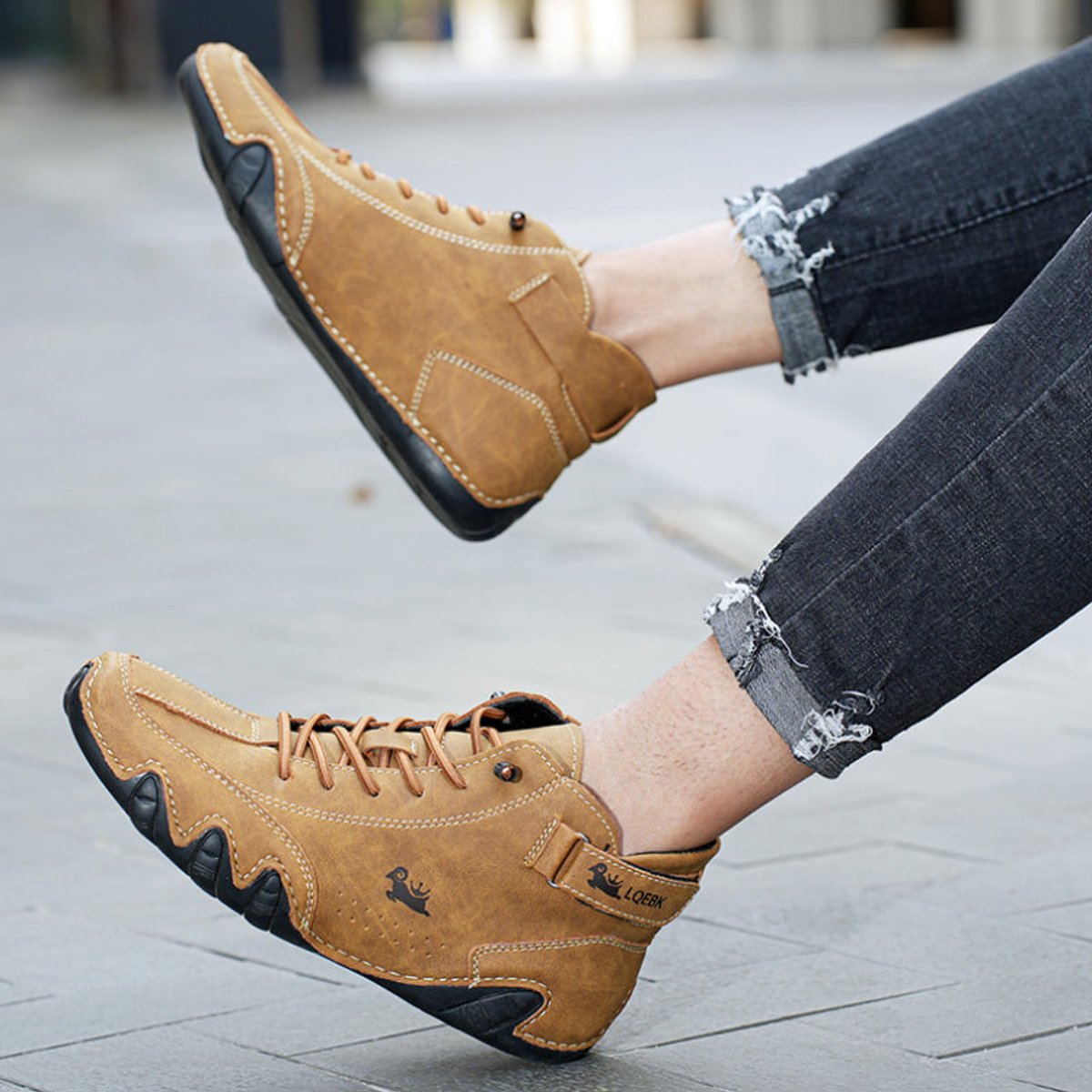 Women's Comfort Sneakers Lace-Up Leather Ankle Boots