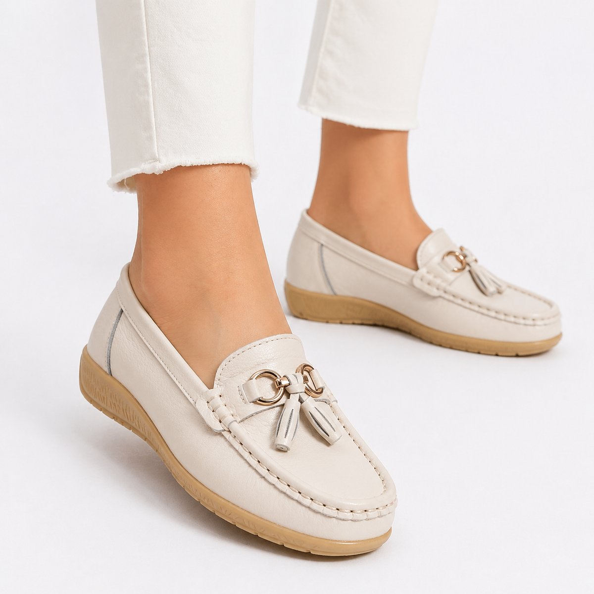 Women's Comfort Tassel Loafers Cushioned Wedge Slip-On Flats