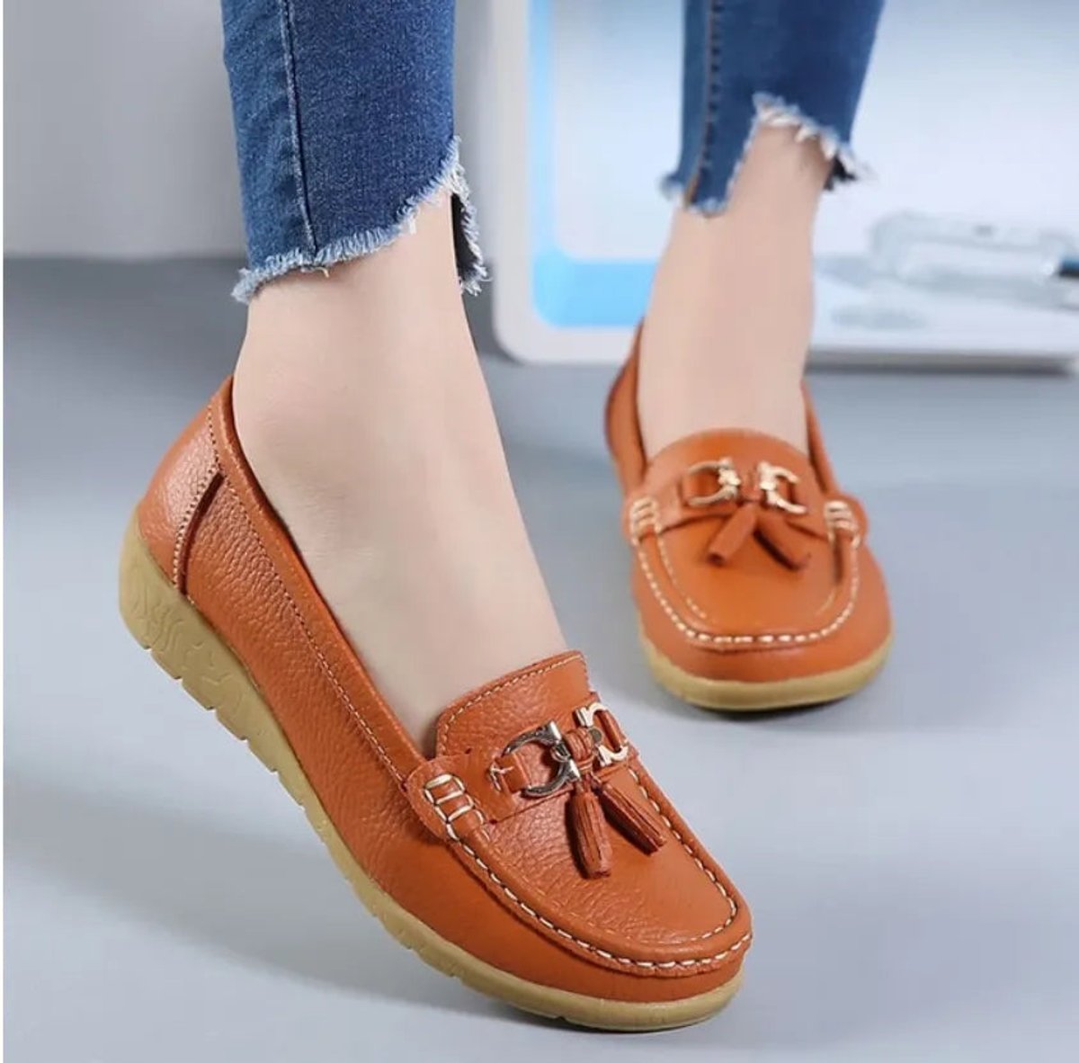 Women's Comfort Tassel Loafers Cushioned Wedge Slip-On Flats