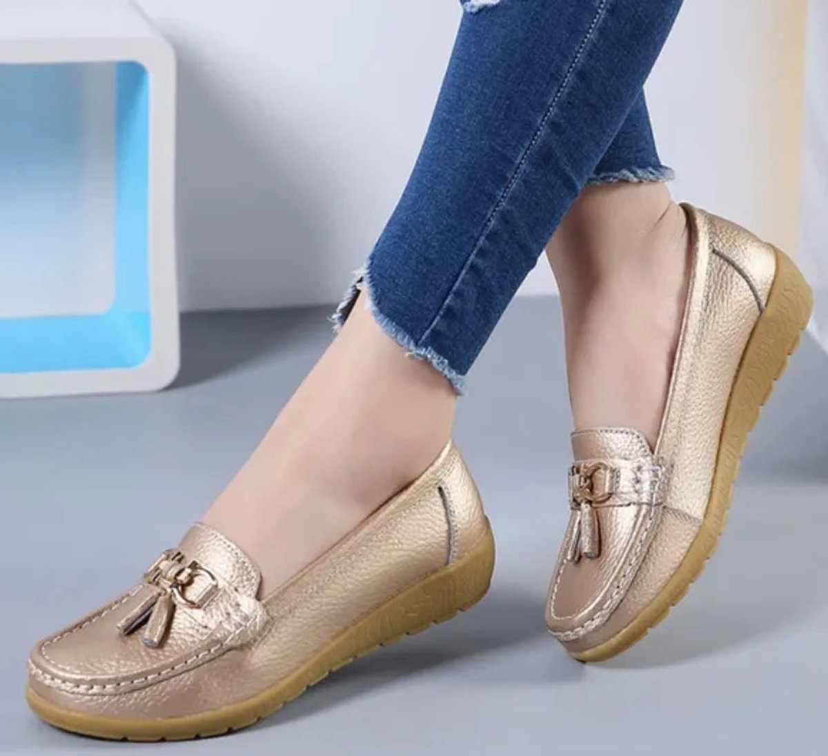 Women's Comfort Tassel Loafers Cushioned Wedge Slip-On Flats